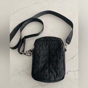 ICHI Black Quilted Crossbody Bag